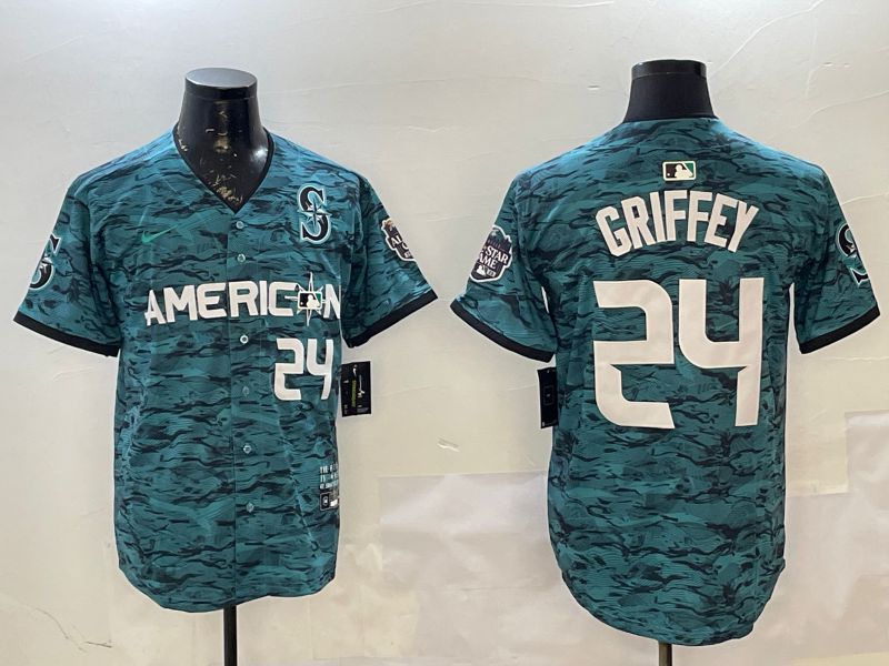 Men Seattle Mariners 24 Griffey Blue All star 2025 Nike MLB Jersey style 4